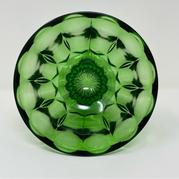 Vintage Candy Dish Bowl Pedestal Collectible Anchor Hocking Forest Emerald Green - Picture 9 of 12
